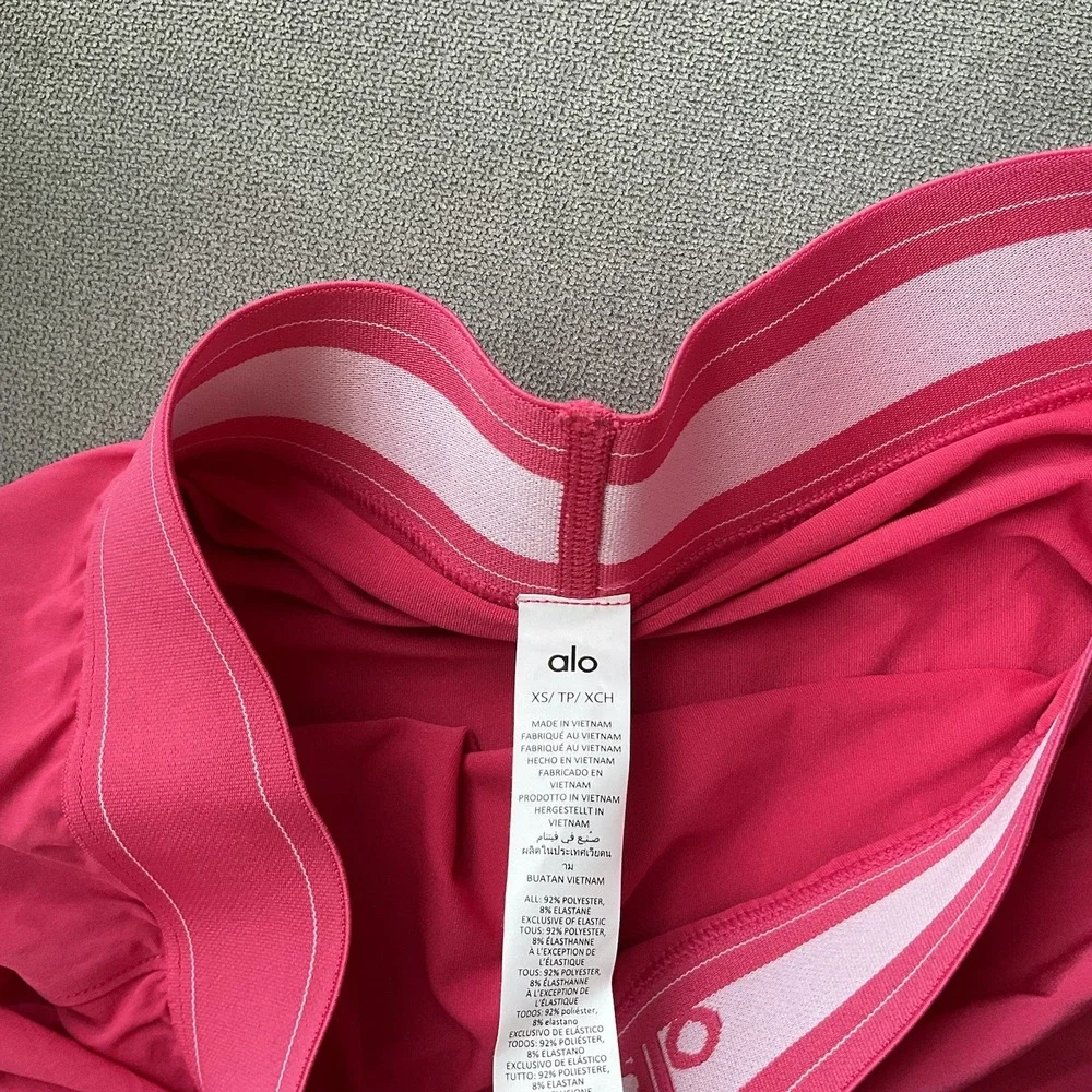 Alo Yoga Match Point Tennis Skirt Pink Summer Crush XS